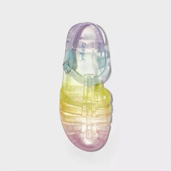 Kids' Girls' Summer Jelly Sandals Adjustable Buckle Strap Multicolor Cat & Jack - Picture 3 of 4